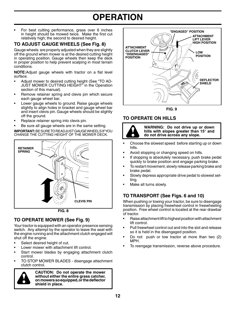 Operation | Poulan 186996 User Manual | Page 12 / 48