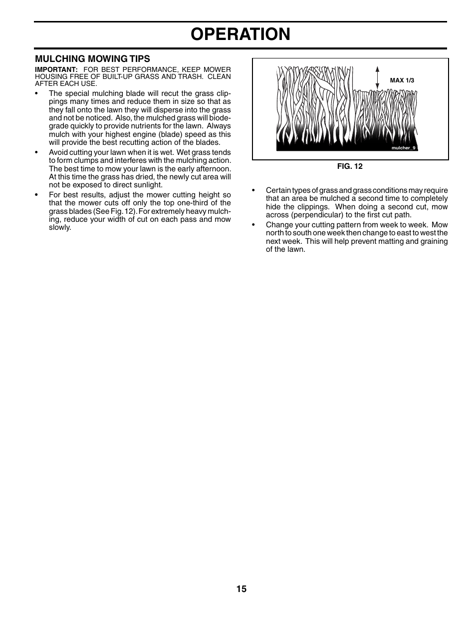 Operation | Poulan 186996 User Manual | Page 15 / 48