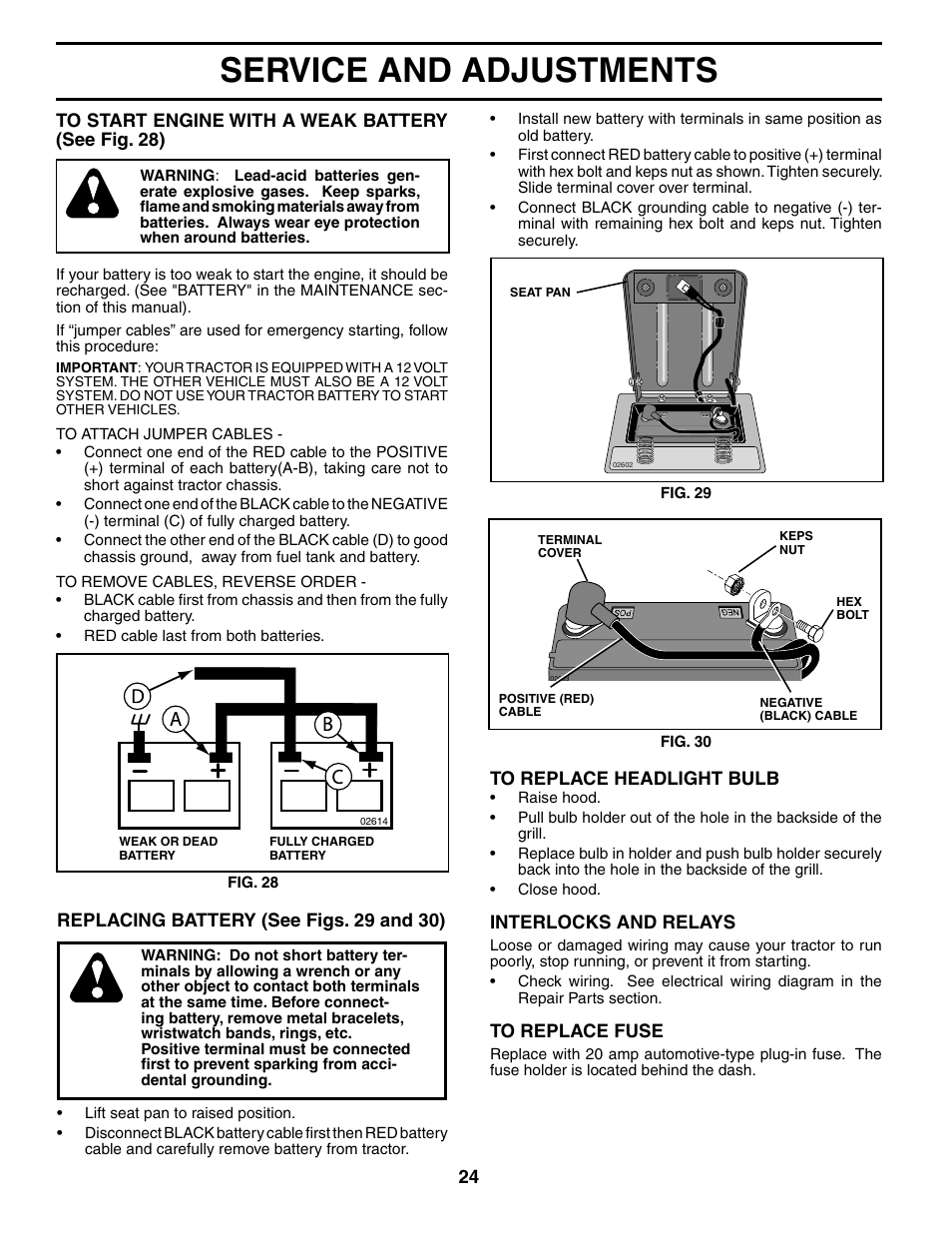Service and adjustments | Poulan 186996 User Manual | Page 24 / 48