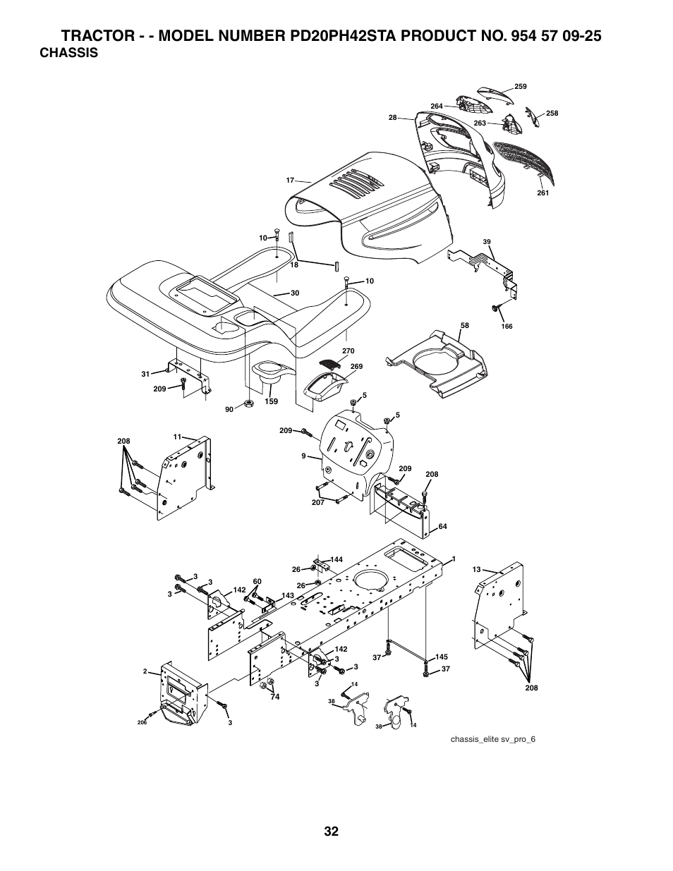 Chassis | Poulan 186996 User Manual | Page 32 / 48
