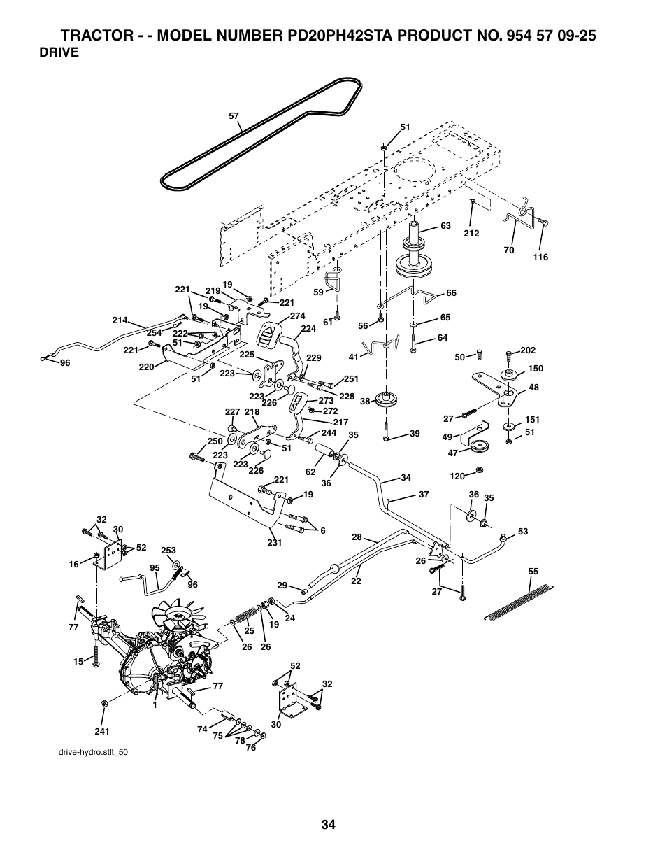 Drive | Poulan 186996 User Manual | Page 34 / 48