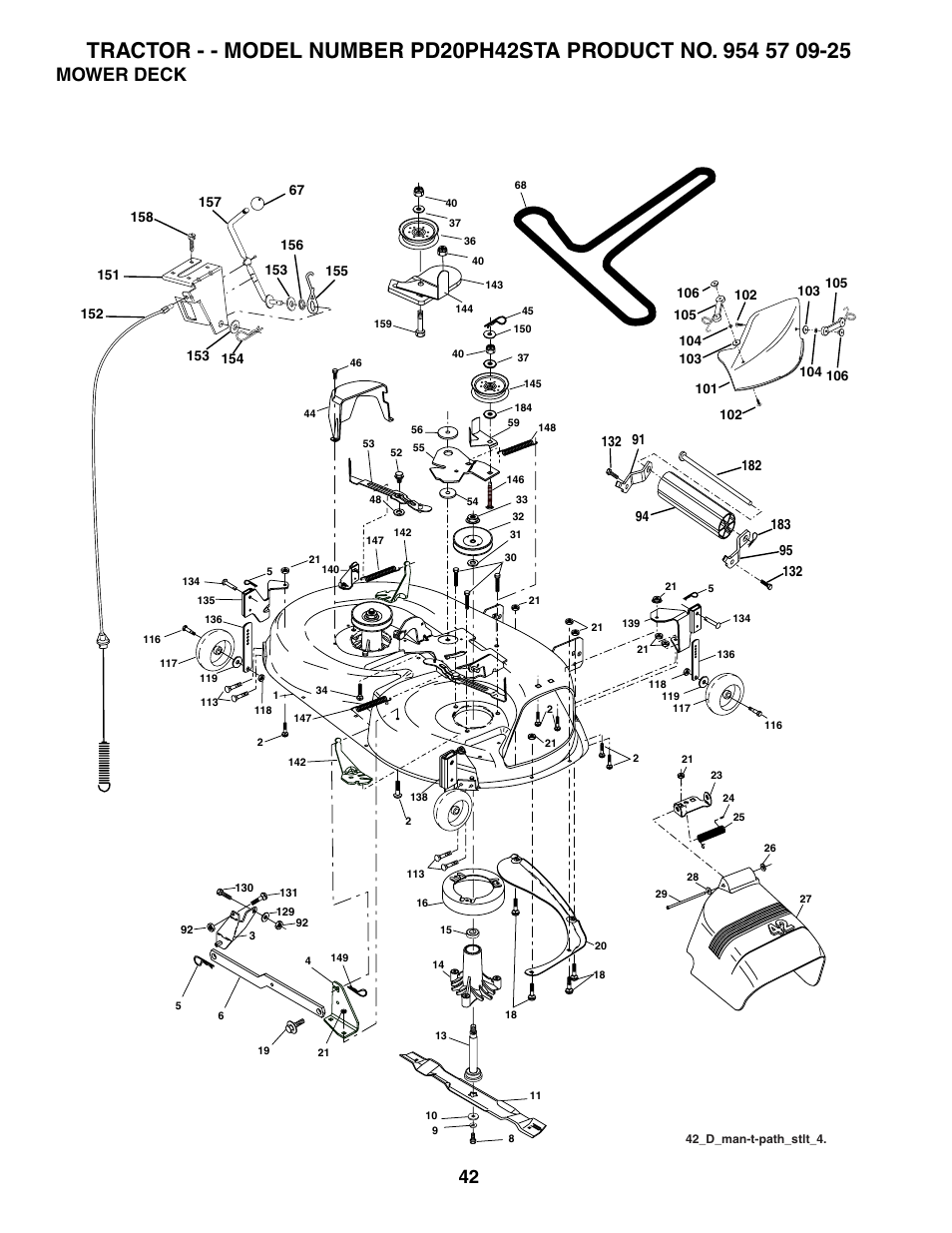 Mower deck | Poulan 186996 User Manual | Page 42 / 48