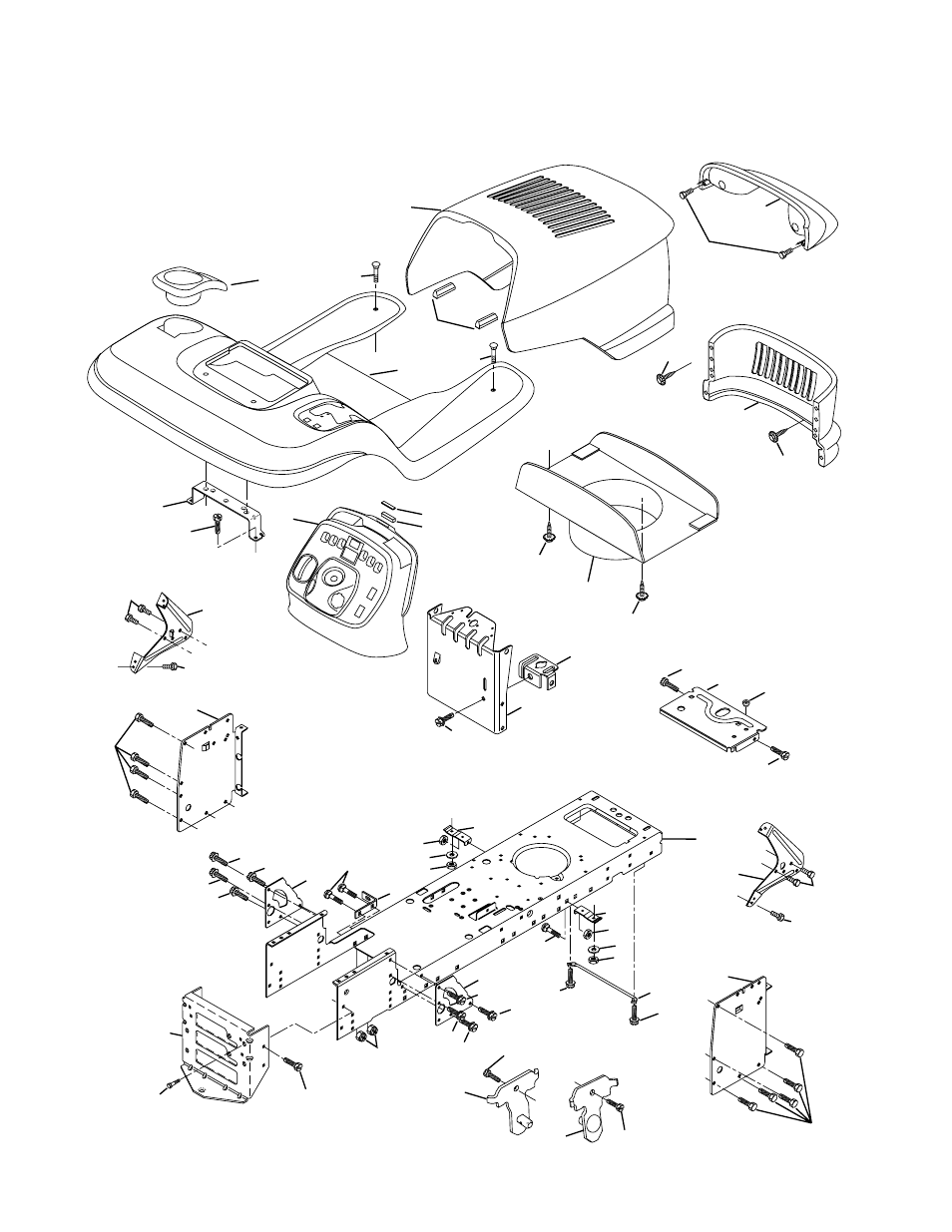 Repair parts, Tractor - model number dpr22h46stb, Chassis and enclosures | Poulan 178249 User Manual | Page 34 / 48