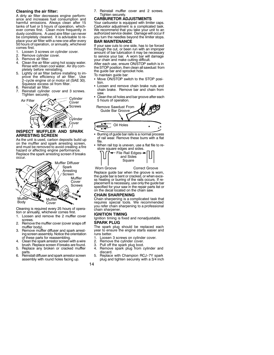 Poulan 2002-06 User Manual | Page 14 / 17