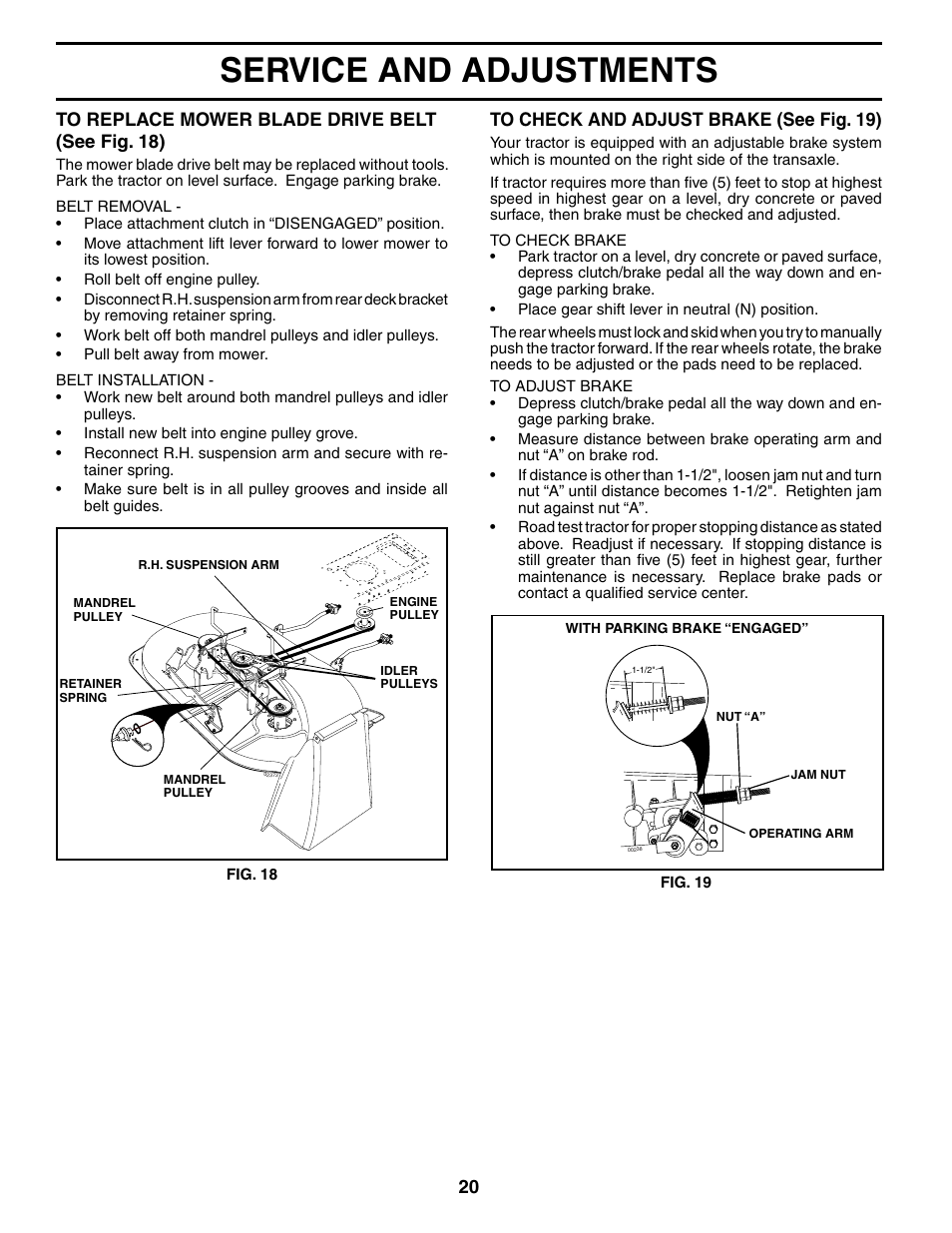 Service and adjustments | Poulan 188695 User Manual | Page 20 / 44