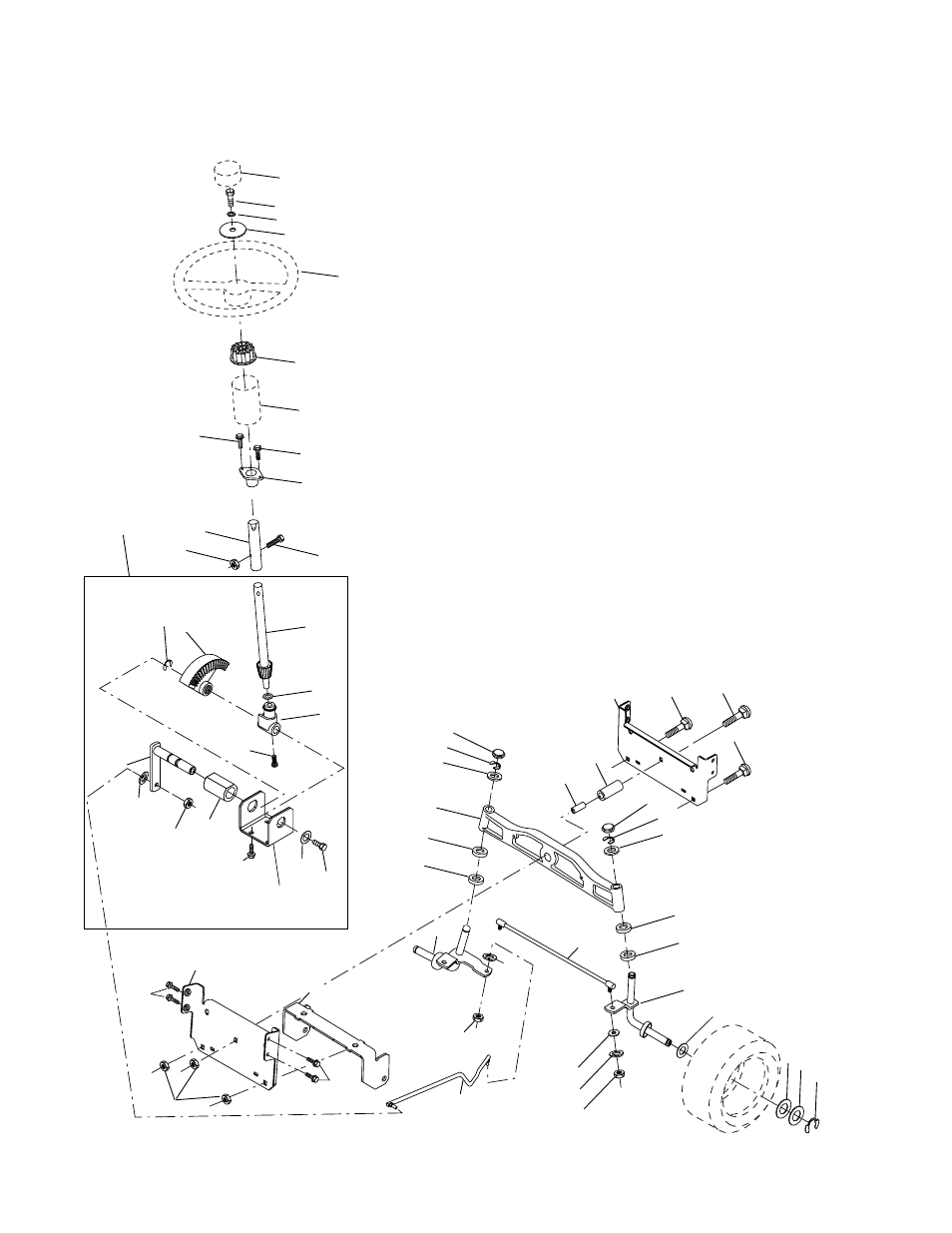 Repair parts, Tractor - - model number pr20h42stb, Steering assembly | Poulan 177552 User Manual | Page 36 / 48