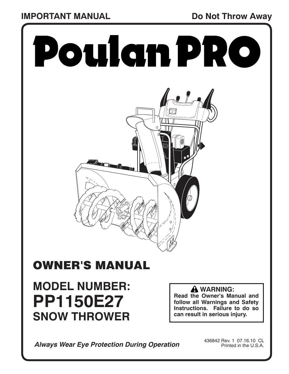 Poulan 436842 User Manual | 44 pages
