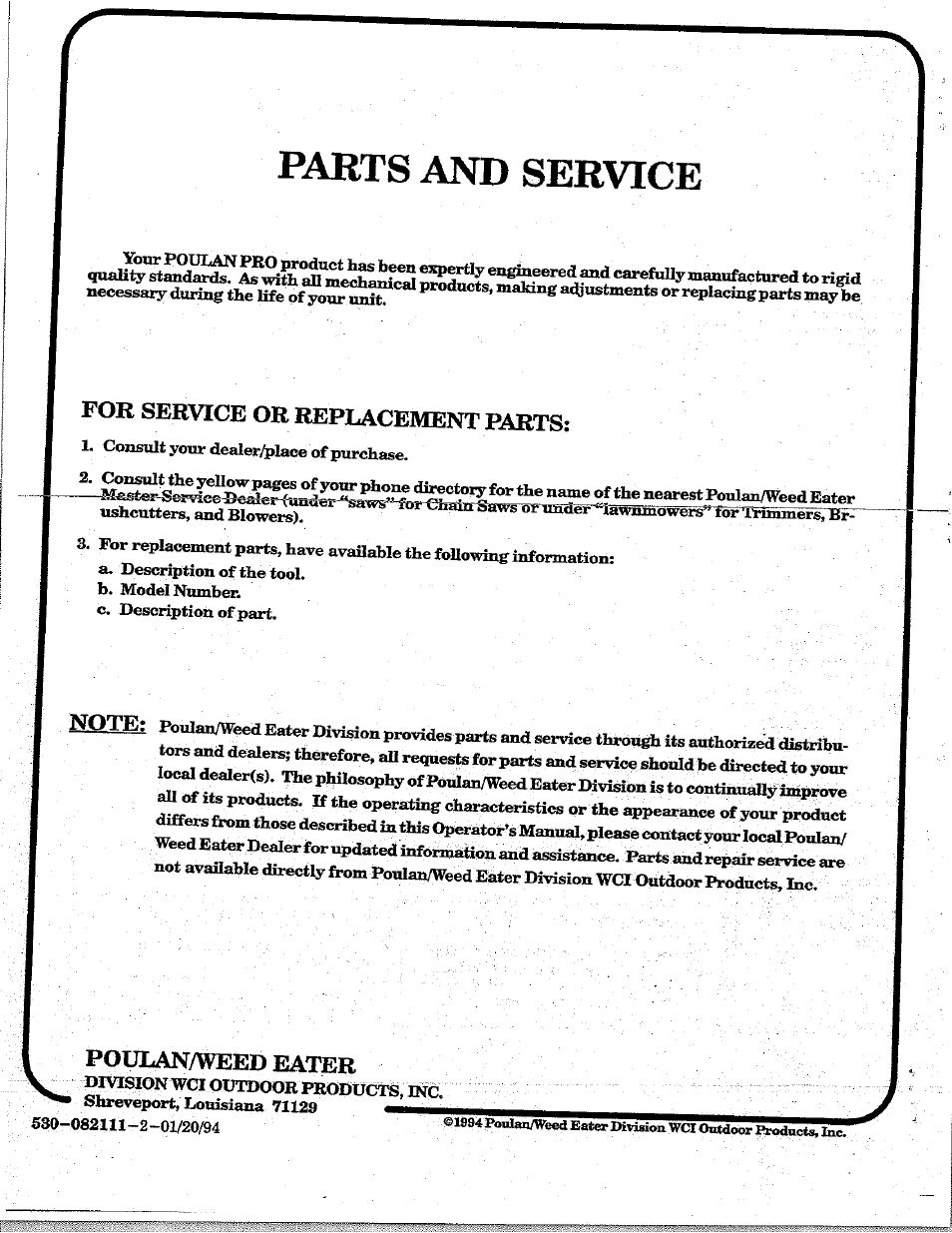 Poulan 195 User Manual | Page 24 / 24