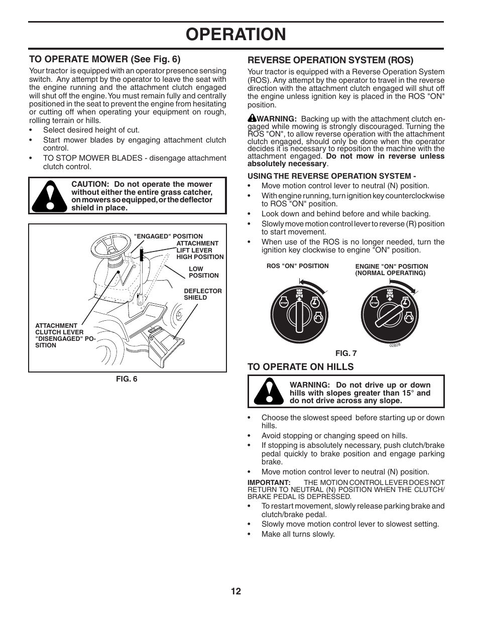 Operation | Poulan 405327 User Manual | Page 12 / 30