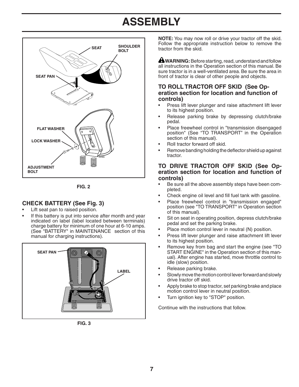 Assembly | Poulan 405327 User Manual | Page 7 / 30