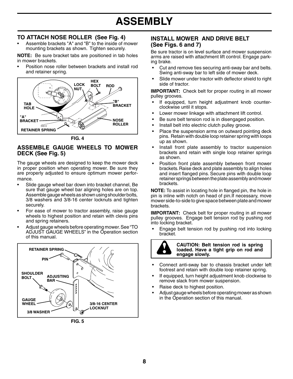 Assembly | Poulan 195032 User Manual | Page 8 / 32