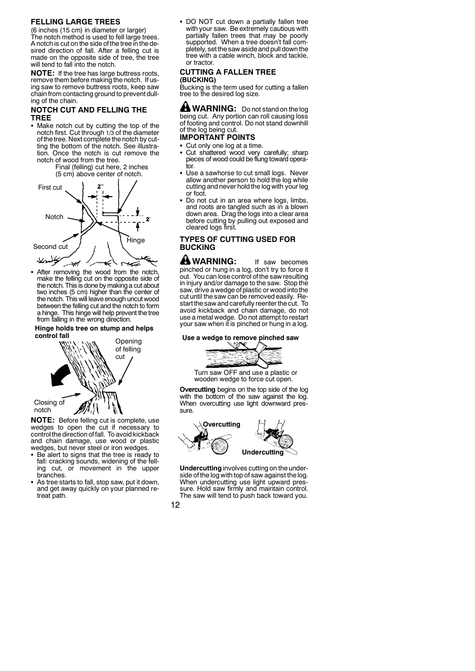 Warning | Poulan 545137250 User Manual | Page 12 / 19