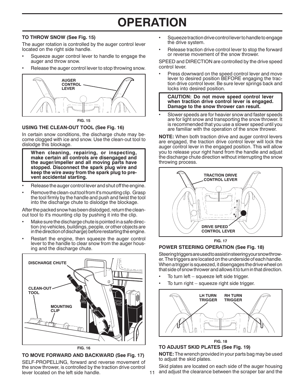 Operation | Poulan 420915 User Manual | Page 11 / 40