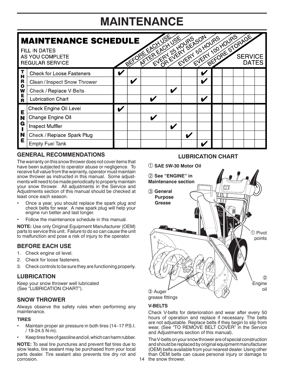 Maintenance | Poulan 420915 User Manual | Page 14 / 40