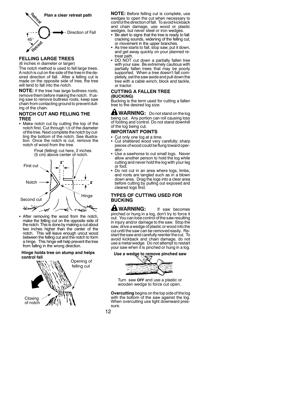 Warning | Poulan 115358026 User Manual | Page 12 / 20