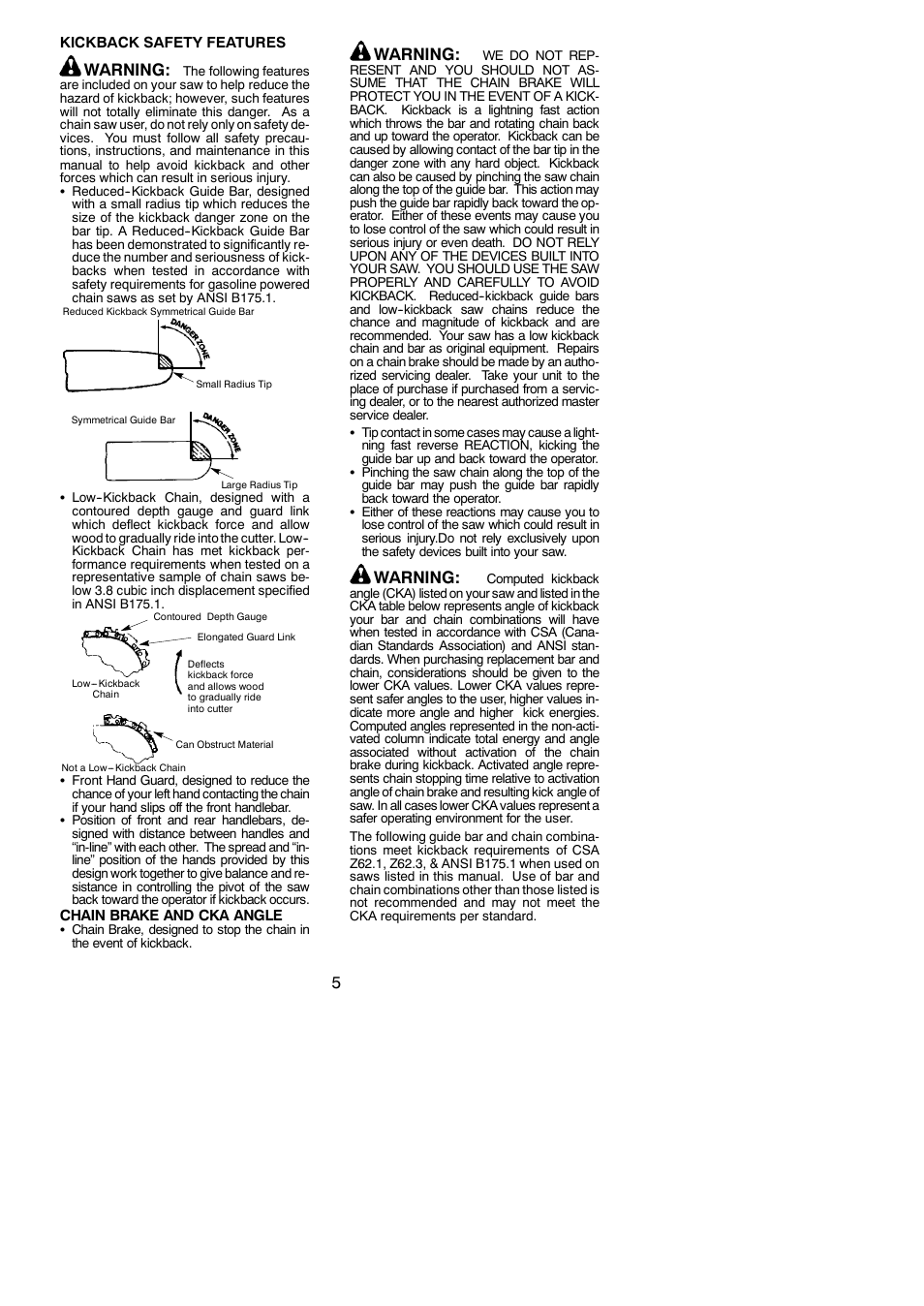 Warning | Poulan 115358026 User Manual | Page 5 / 20