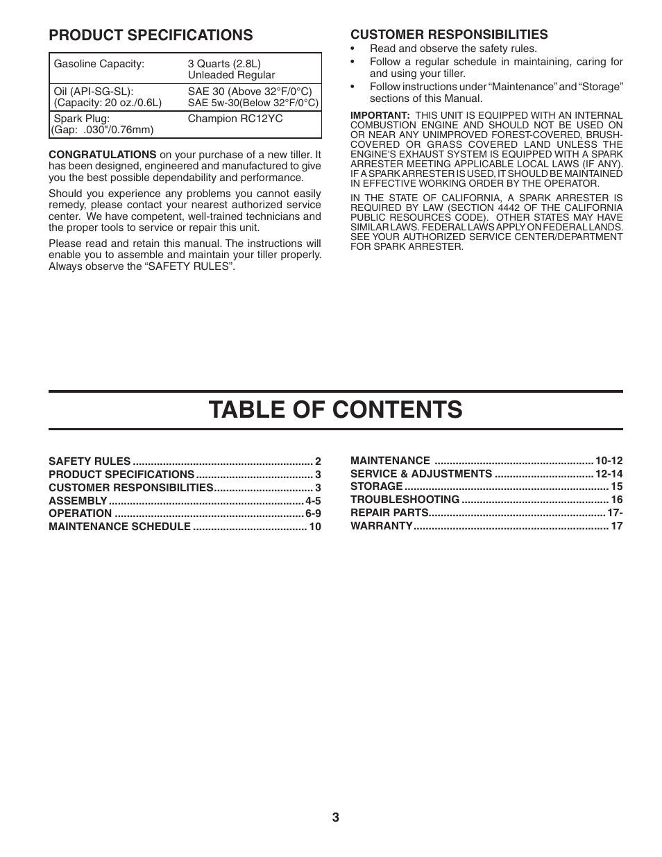 Poulan PPFT55 User Manual | Page 3 / 24