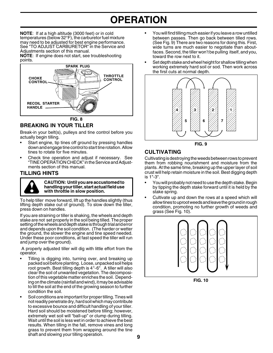 Operation | Poulan 176843 User Manual | Page 9 / 24