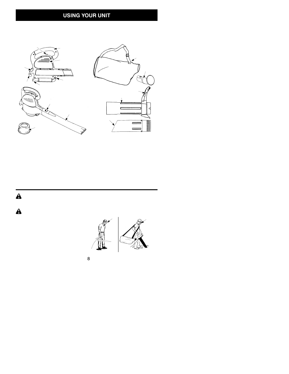 Using your unit | Poulan 530164107 User Manual | Page 8 / 11