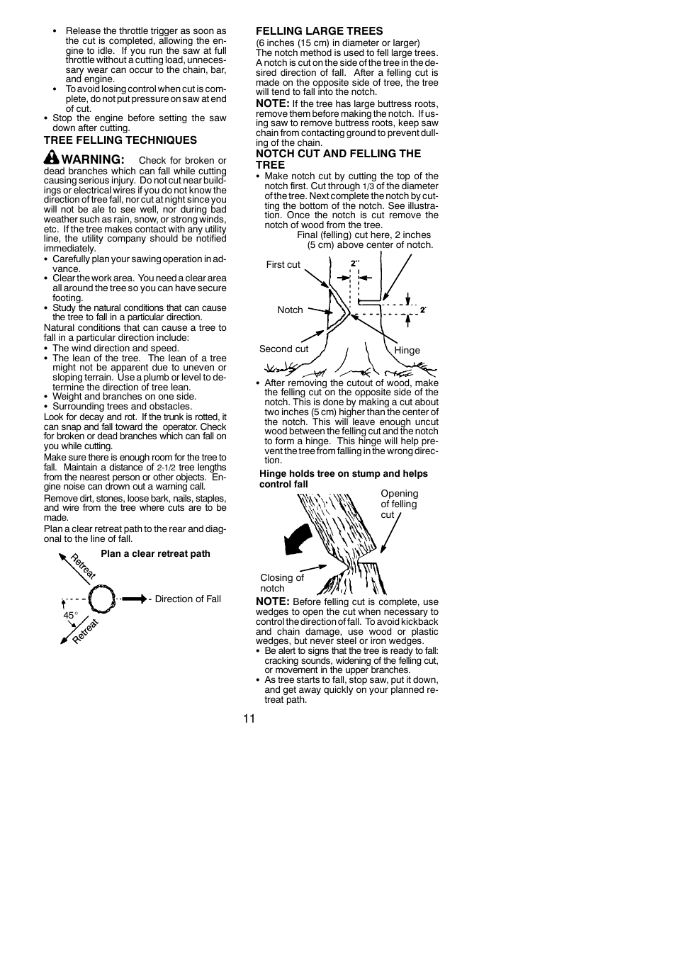 Warning | Poulan 2250 User Manual | Page 11 / 18