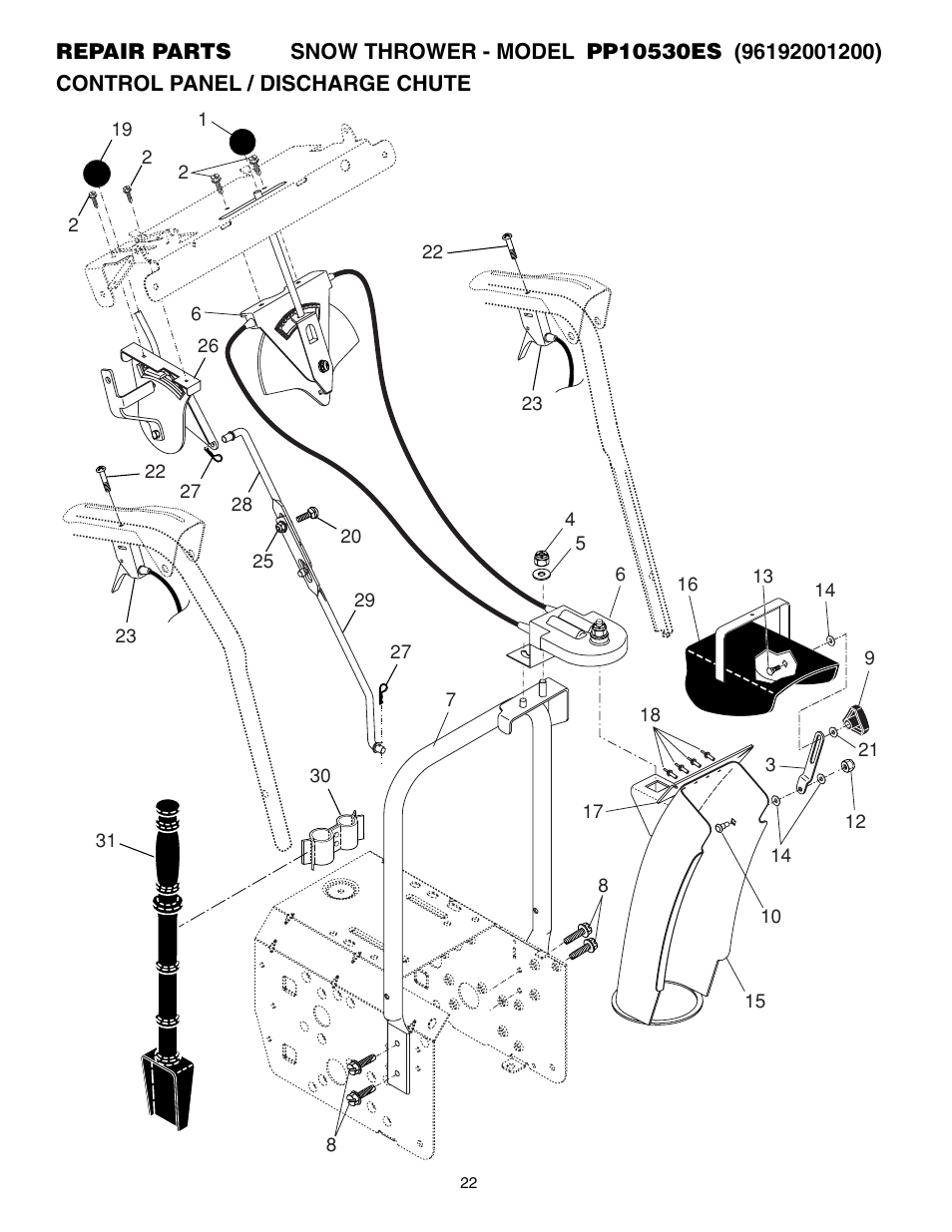 Poulan Pro PP10530ES SNOW THROWER User Manual | Page 22 / 32