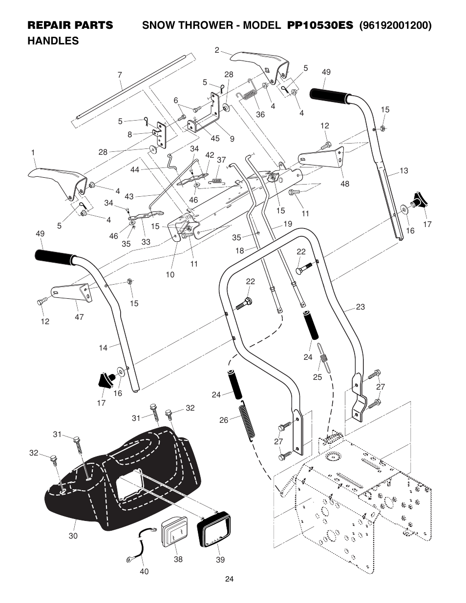 Poulan Pro PP10530ES SNOW THROWER User Manual | Page 24 / 32