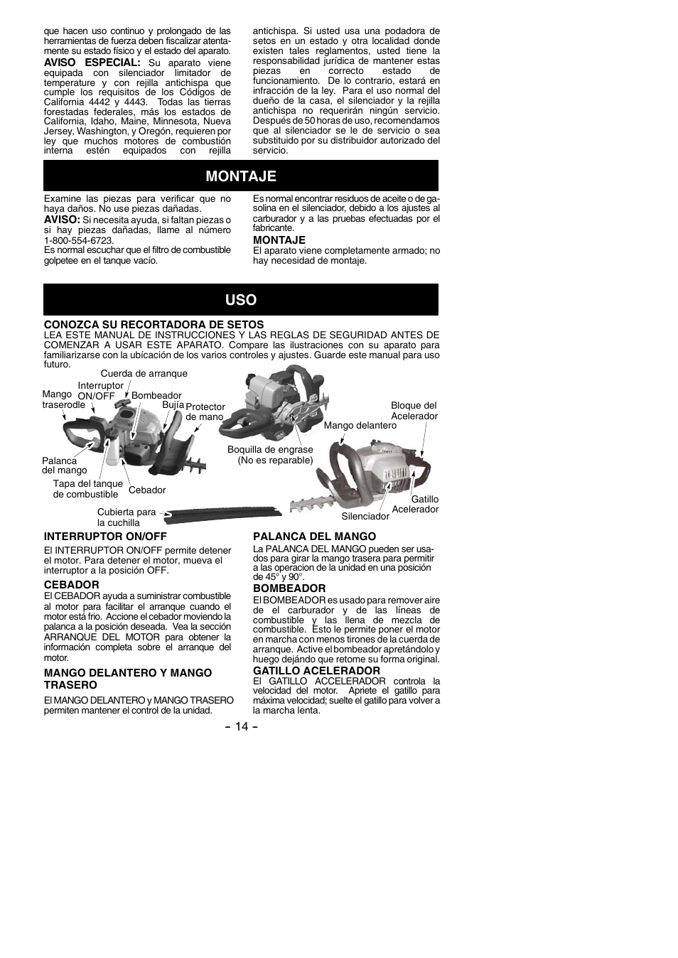 Montaje | Poulan Pro PP2822 User Manual | Page 14 / 36