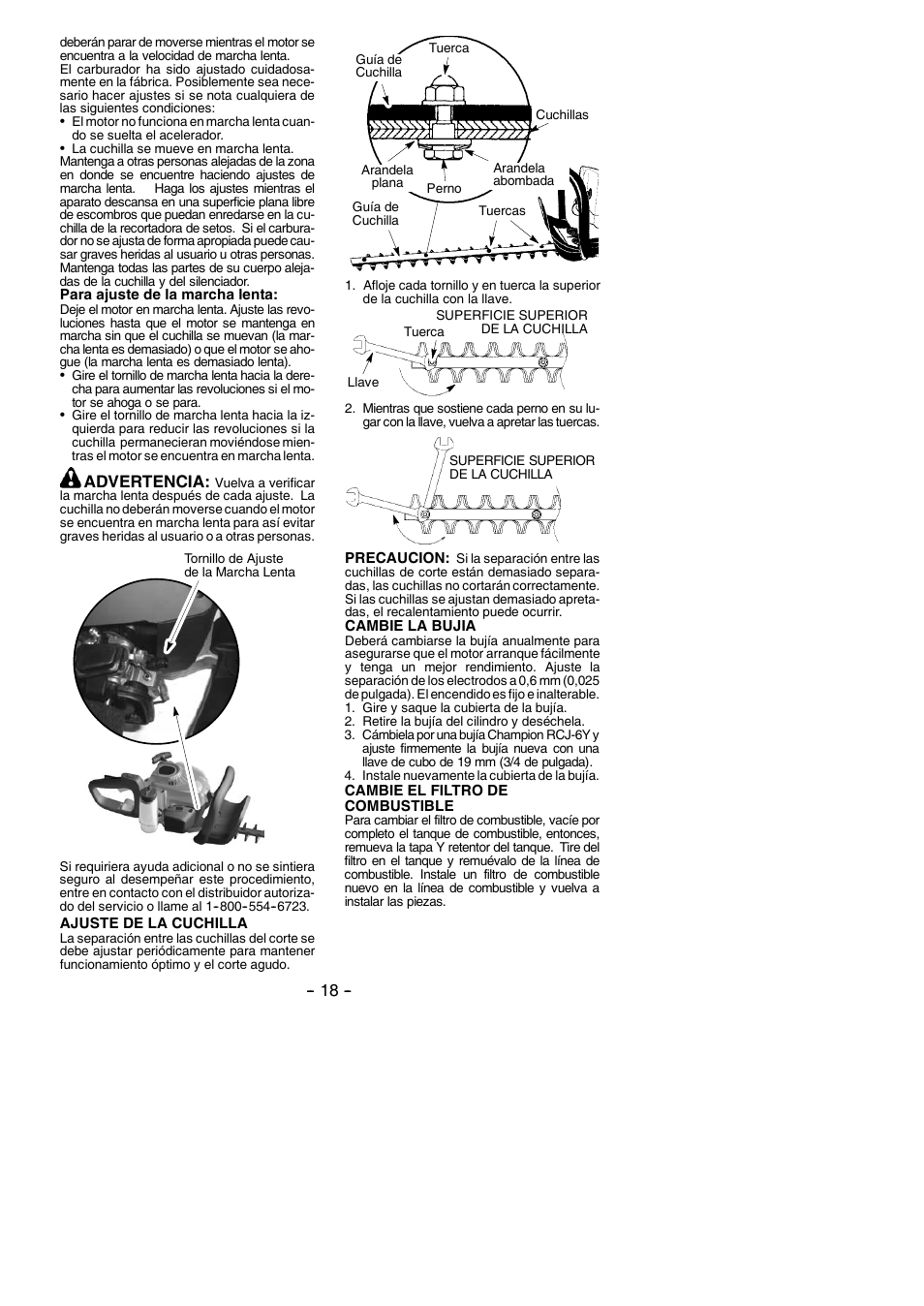 Advertencia | Poulan Pro PP2822 User Manual | Page 18 / 36