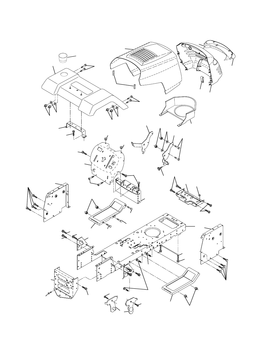 Repair parts, Tractor - - model number pr20h42stc, Chassis | Poulan 178112 User Manual | Page 32 / 48