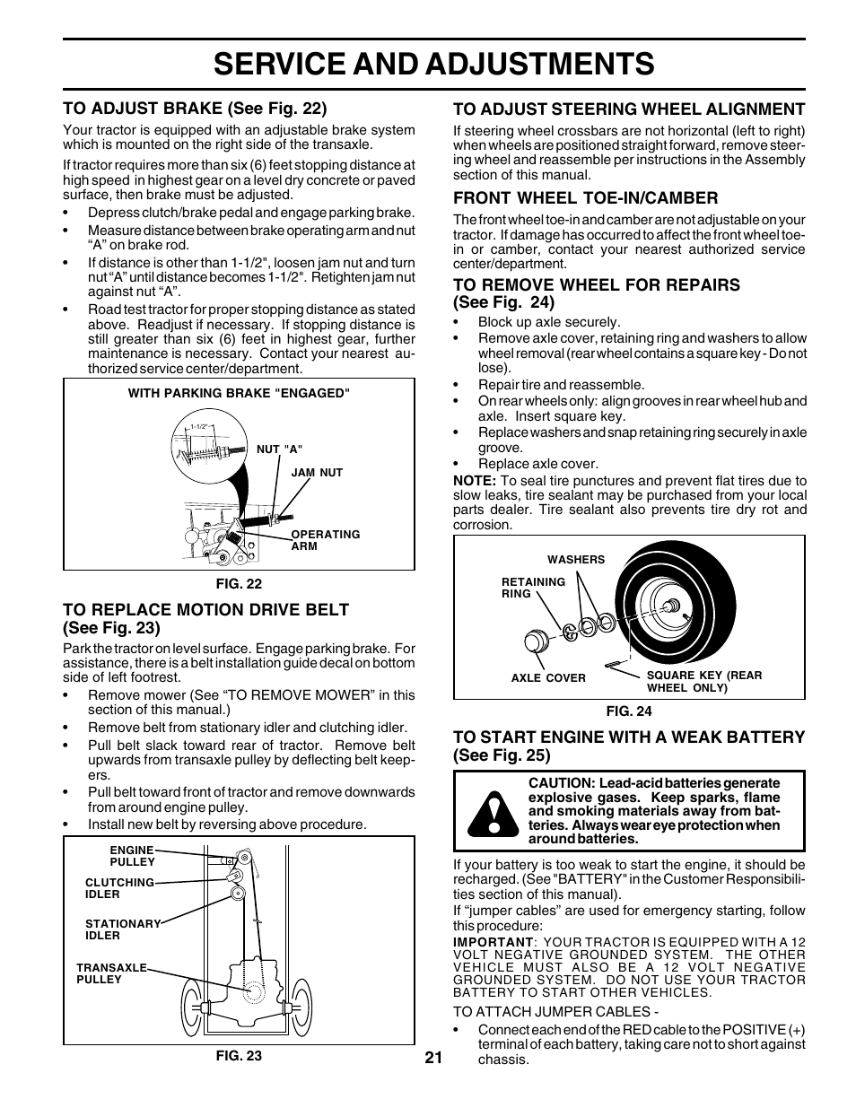Service and adjustments | Poulan 178097 User Manual | Page 21 / 48