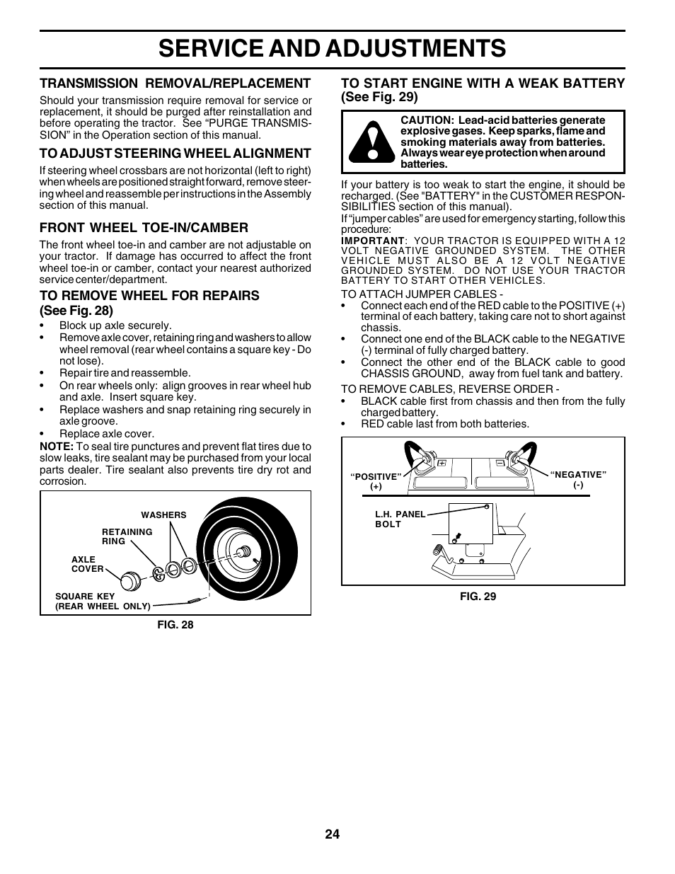 Service and adjustments | Poulan 179419 User Manual | Page 24 / 48