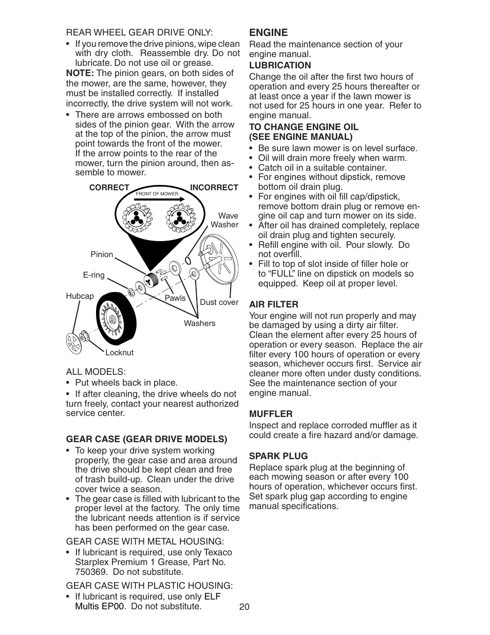 Poulan 172787 User Manual | Page 20 / 28