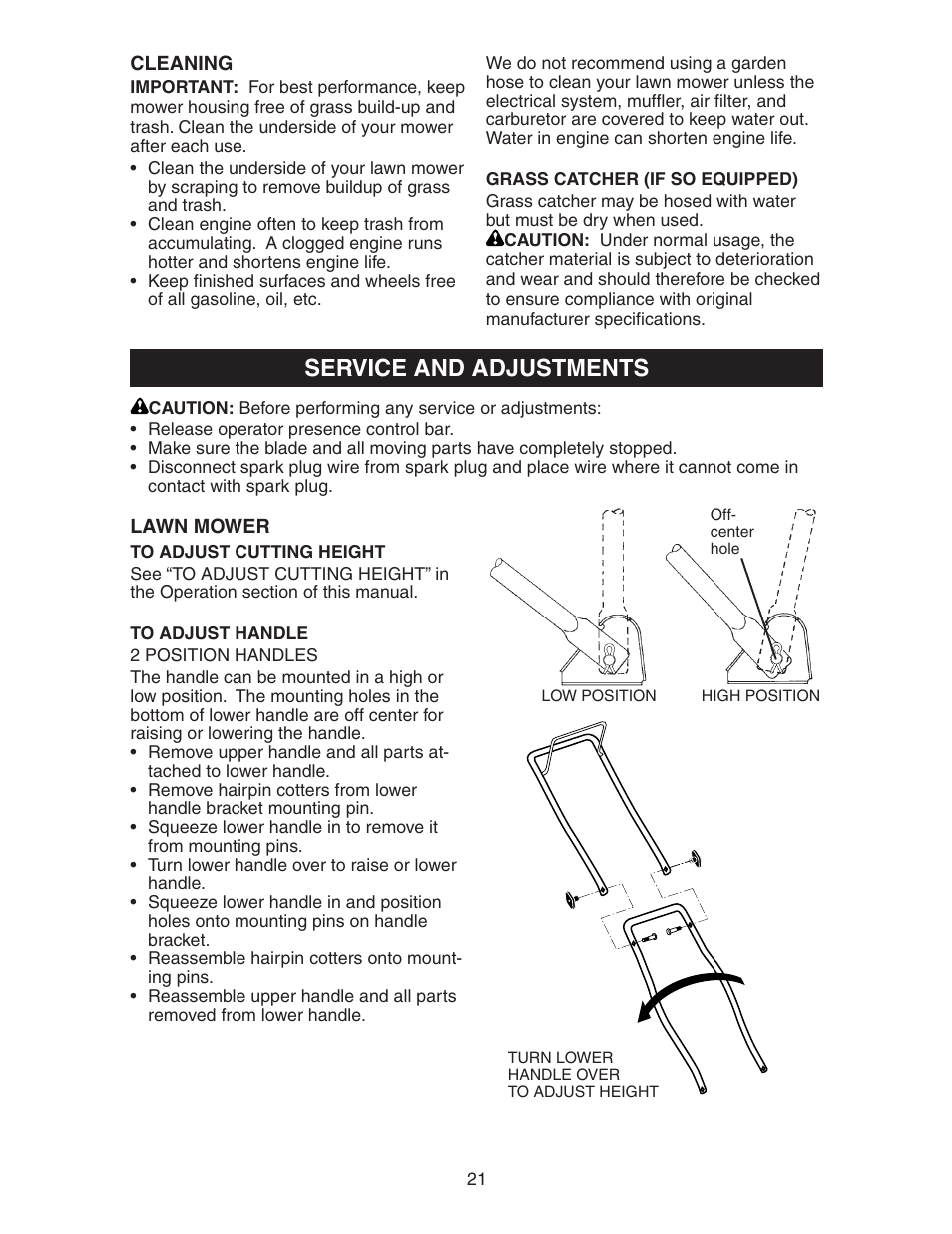 Service and adjustments | Poulan 172787 User Manual | Page 21 / 28