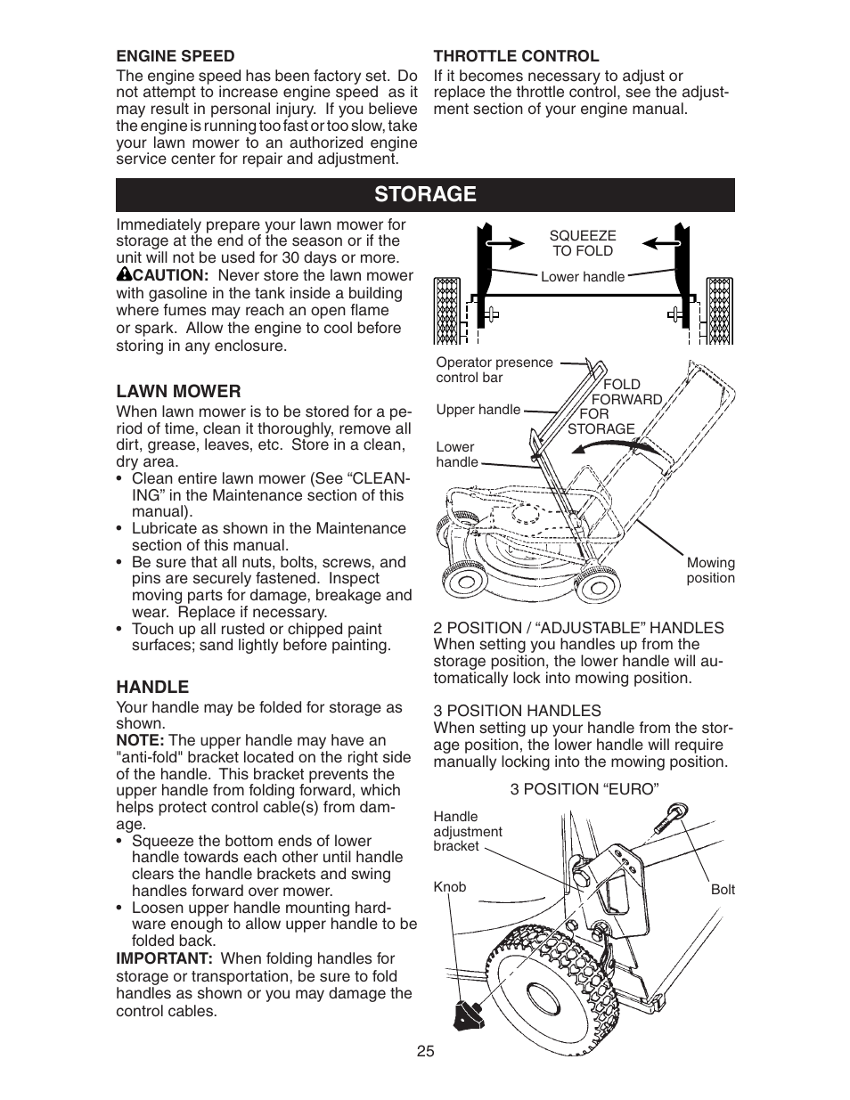 Storage | Poulan 172787 User Manual | Page 25 / 28