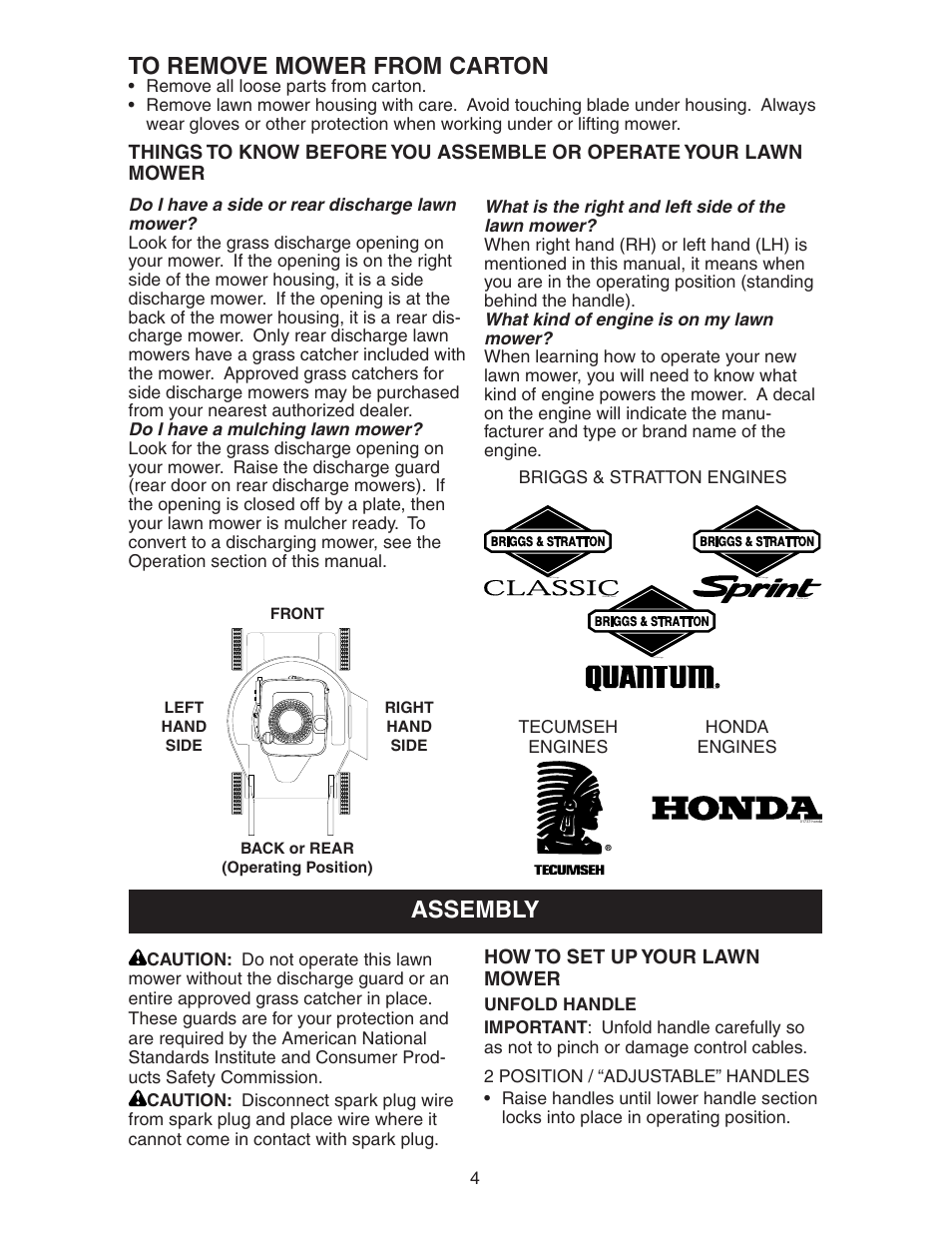 Assembly | Poulan 172787 User Manual | Page 4 / 28