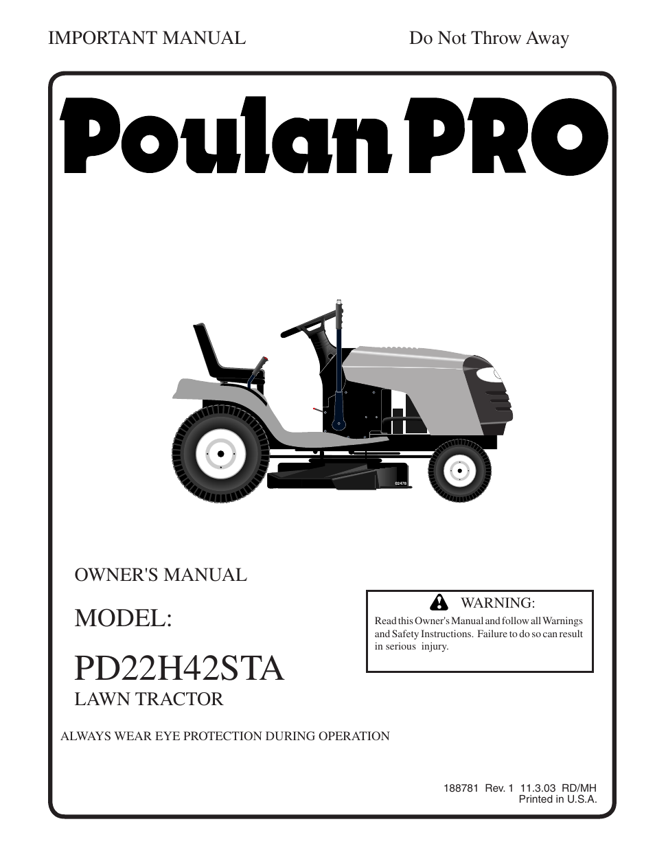 Poulan 188781 User Manual | 48 pages