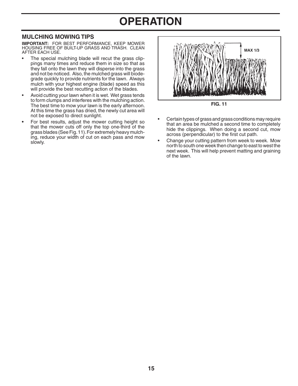 Operation | Poulan 188781 User Manual | Page 15 / 48
