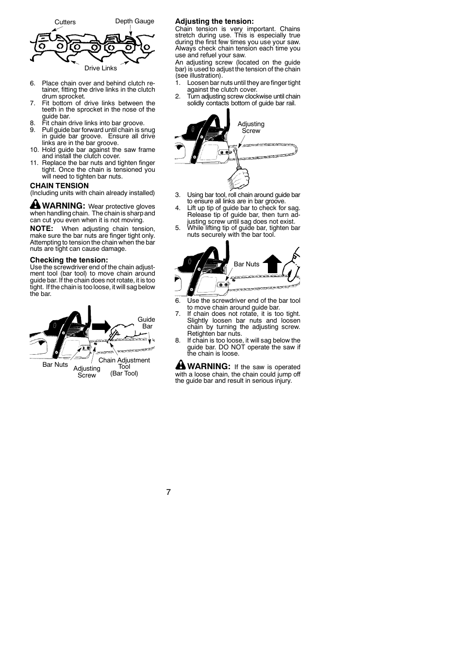 Warning | Poulan Pro PP3816 User Manual | Page 7 / 19