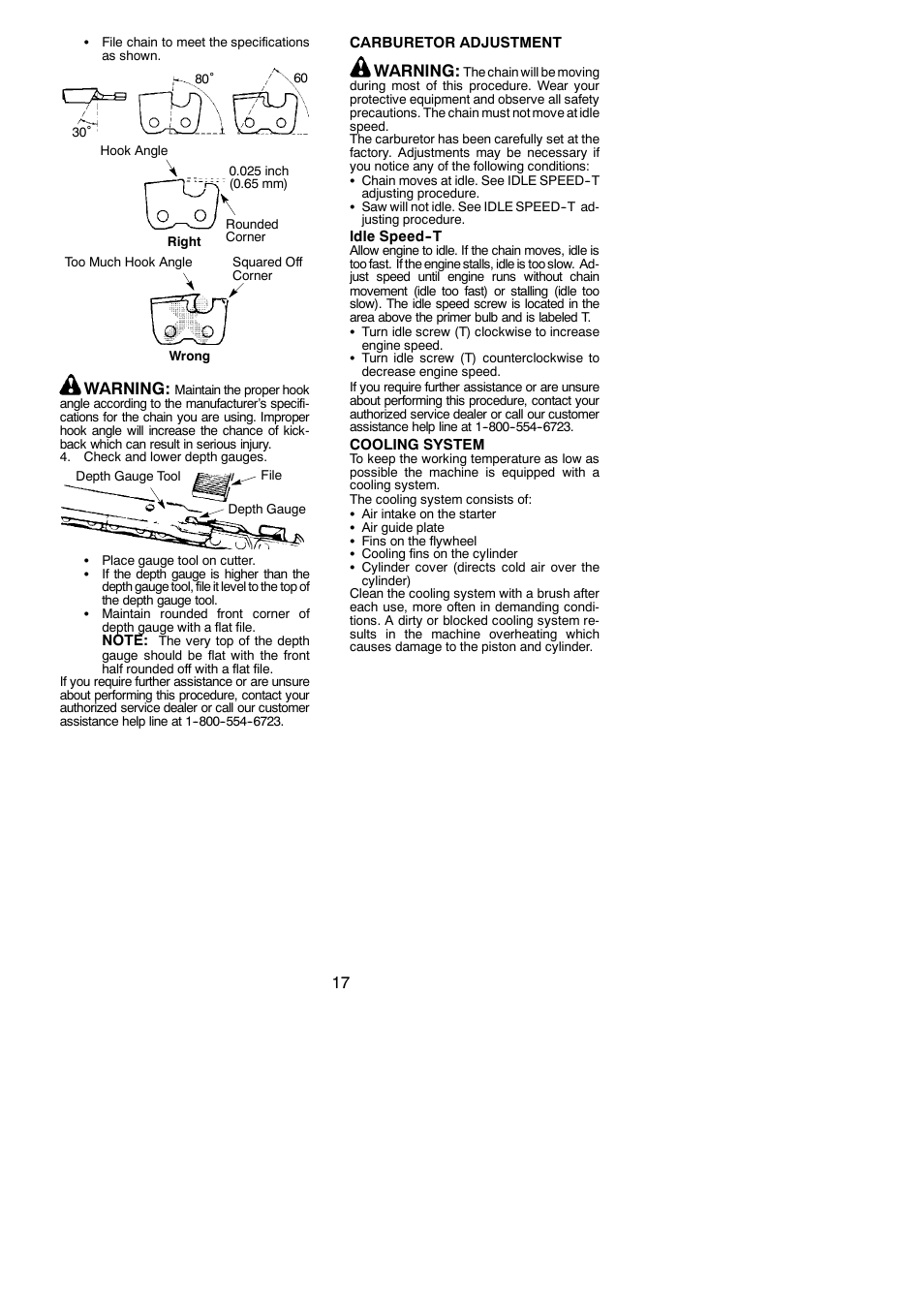 Warning | Poulan 115156526 User Manual | Page 17 / 21