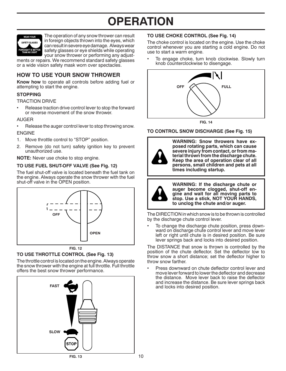 Operation | Poulan 185143 User Manual | Page 10 / 32