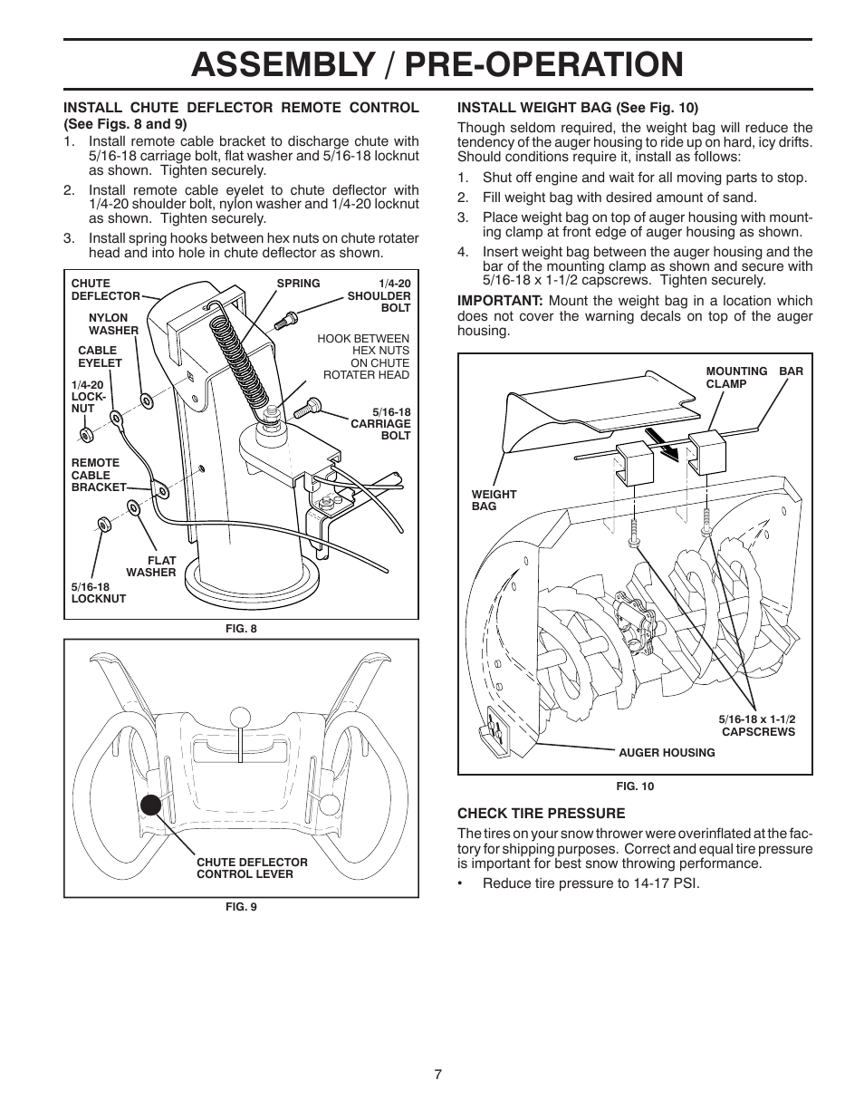 Assembly / pre-operation | Poulan 185143 User Manual | Page 7 / 32