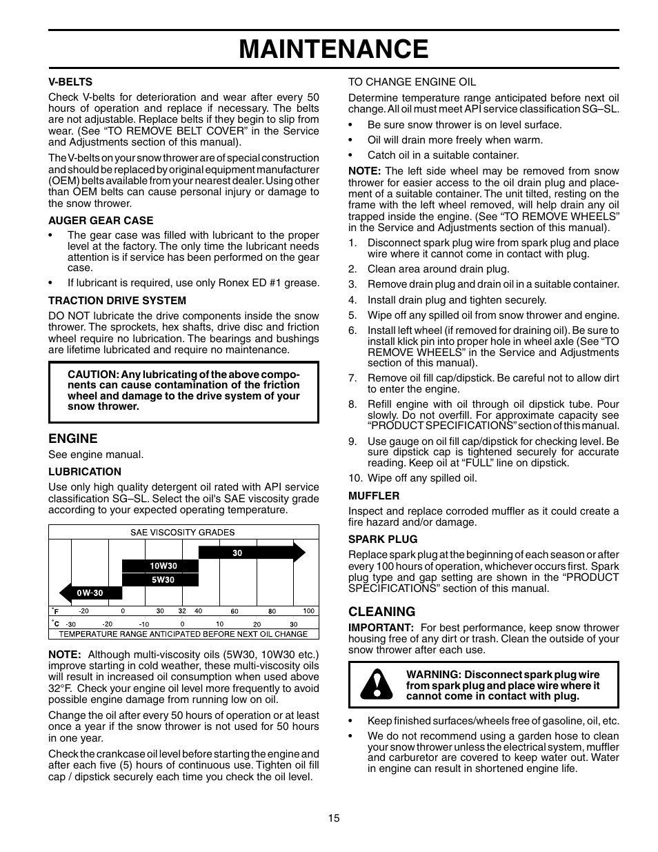 Maintenance | Poulan 192042 User Manual | Page 15 / 20