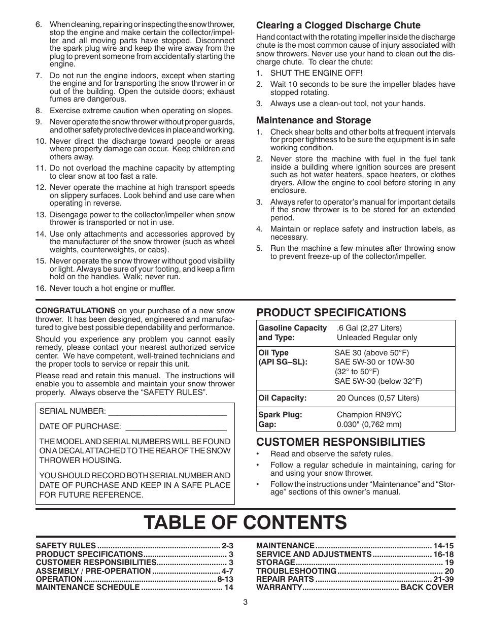 Poulan 435564 User Manual | Page 3 / 40