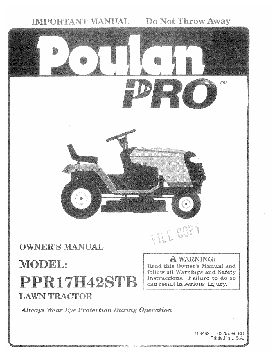 Poulan 169482 User Manual | 42 pages