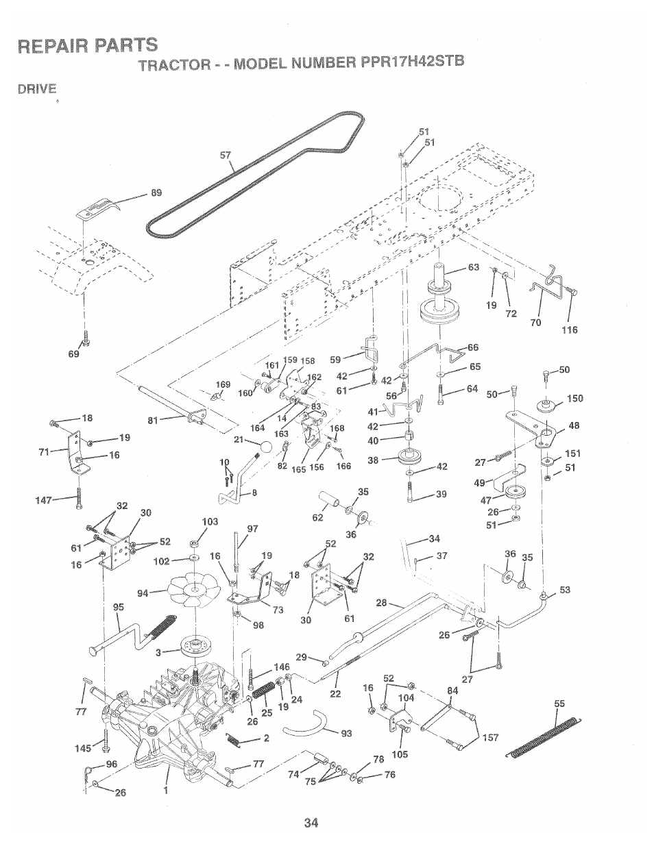 Repair parts | Poulan 169482 User Manual | Page 34 / 42