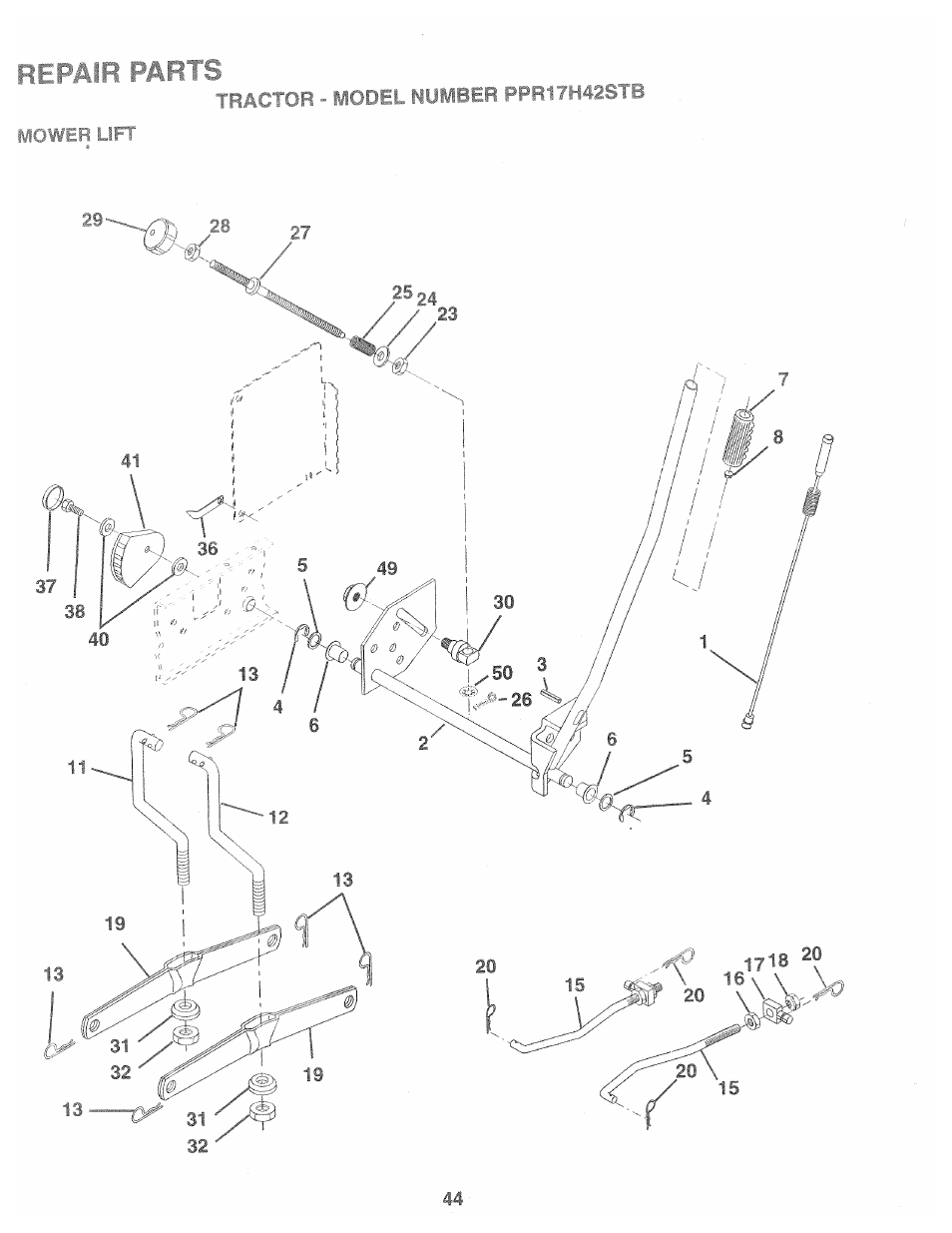 Repair parts | Poulan 169482 User Manual | Page 38 / 42