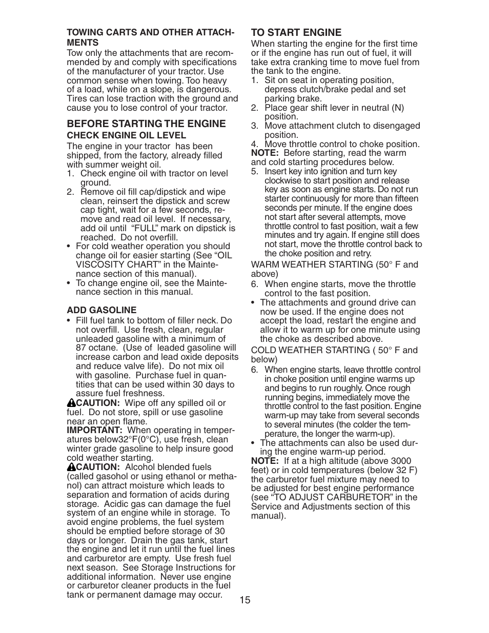 Poulan 191616 User Manual | Page 15 / 29