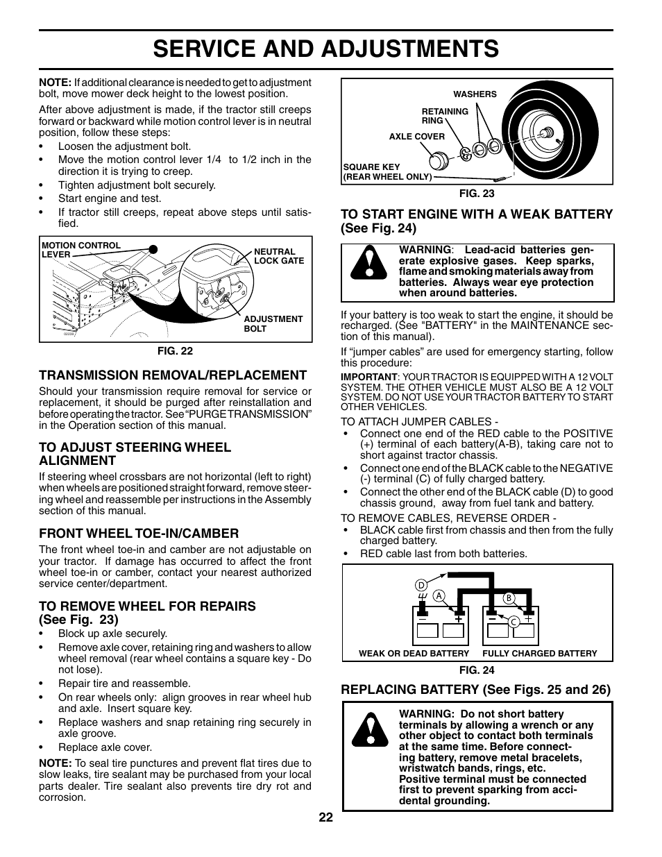 Service and adjustments | Poulan 190288 User Manual | Page 22 / 29