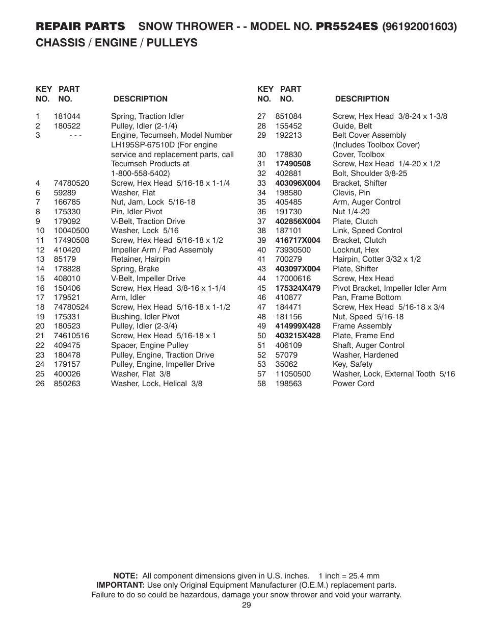 Poulan 418962 User Manual | Page 29 / 32