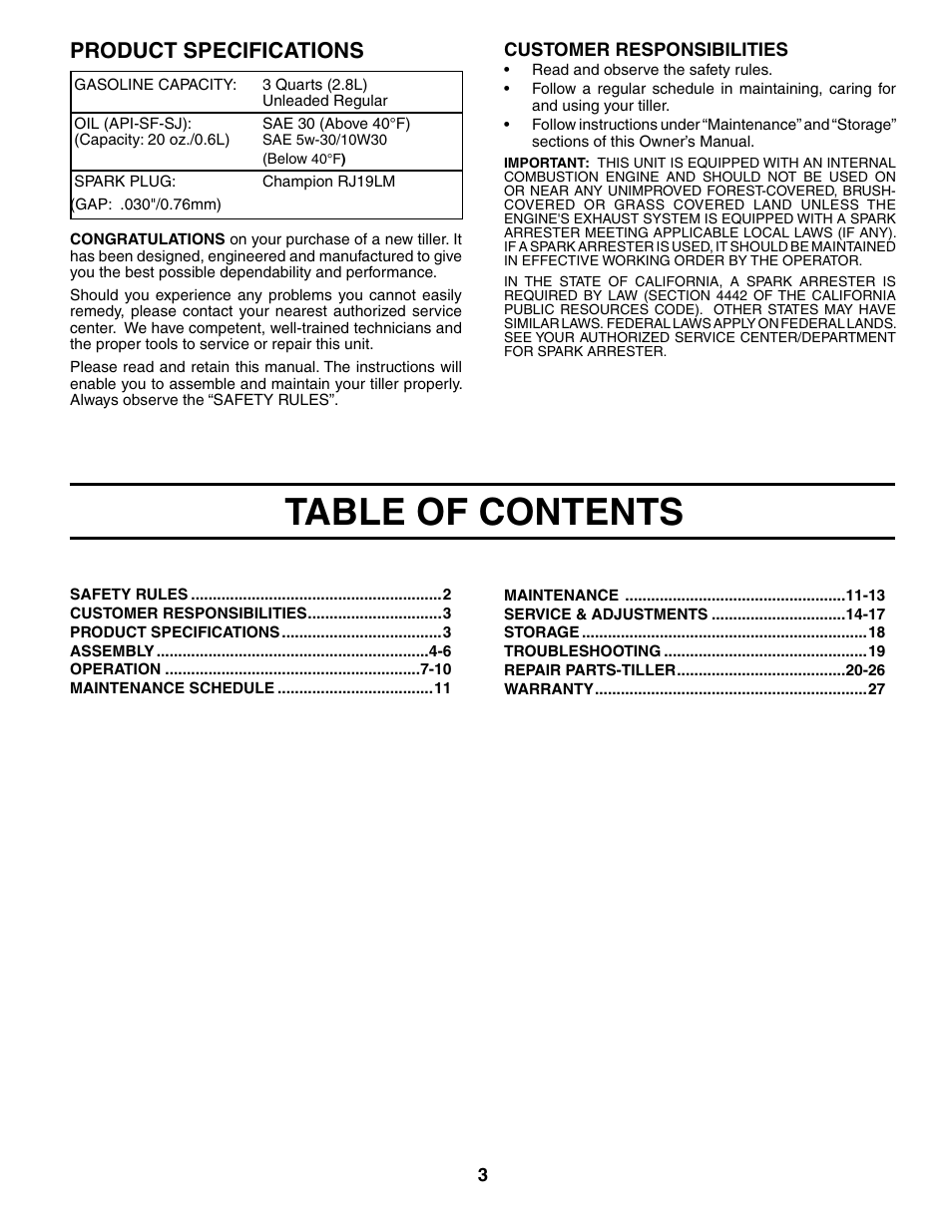 Poulan PRRT65B User Manual | Page 3 / 28